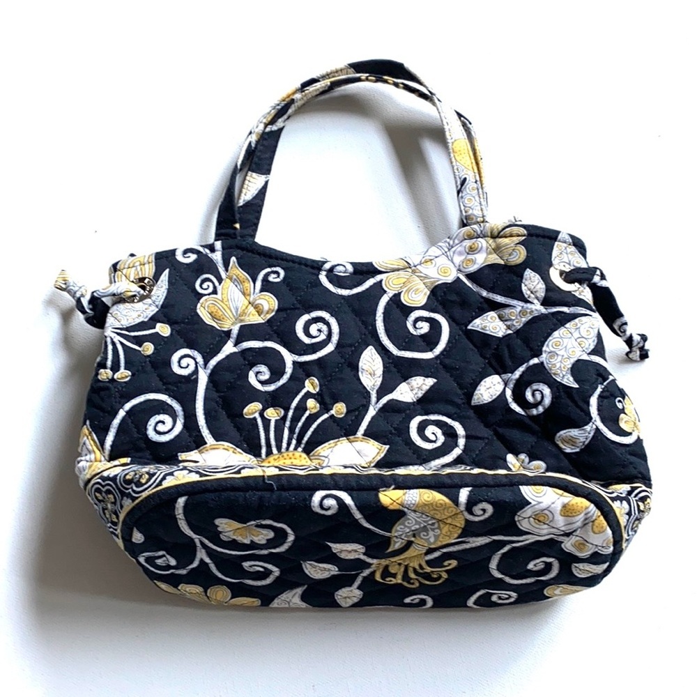 Vera Bradley Black,‎ White & Yellow Mini hobo purse